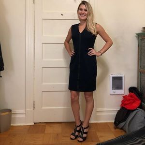 Banana Republic Navy Dress with Leather Details